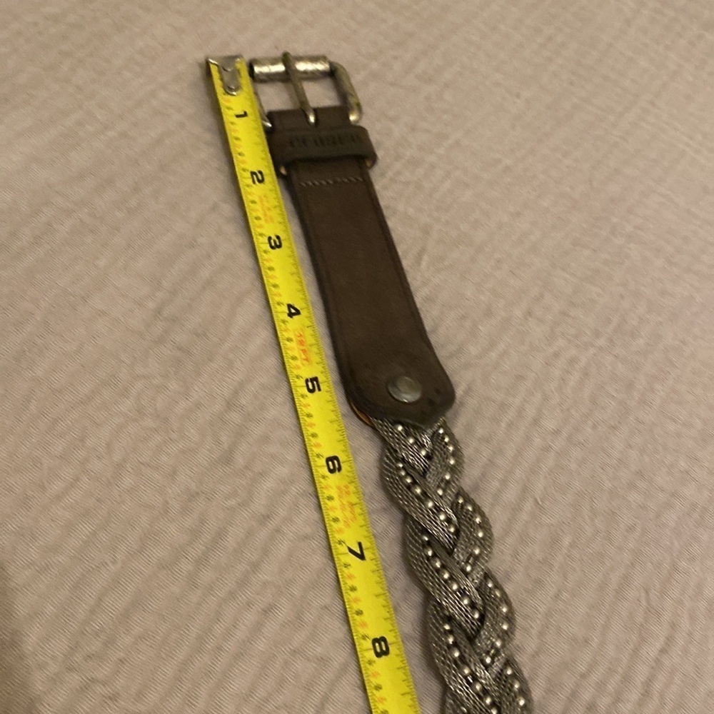 CLOSED GENUINE LEATHER BROWN LEATHER WITH METAL BELT . Size 90 . Made in Italy - Picture 4 of 7
